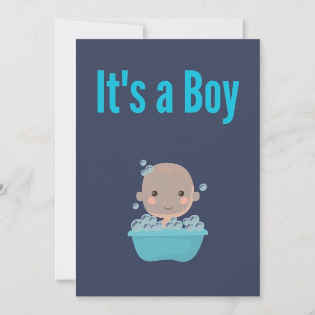 Invitación Es un niño - Baño de burbujas (Anverso)