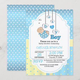 Invitación Es un niño bebé Bebé azul lindo