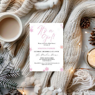 Invitación Es un niño bebé de Snowflake Baby Shower invierno