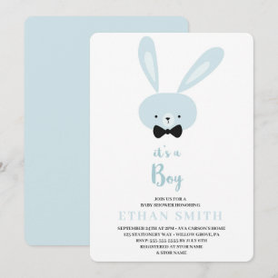 Invitación Es un niño Conejito lindo Baby Shower