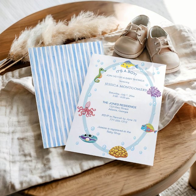 Invitación Es un Niño Cumpleaños Bajo el Mar (Subido por el creador)