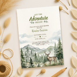 Invitación Es un Niño Cumpleaños de Bebé con Animales del Bos
