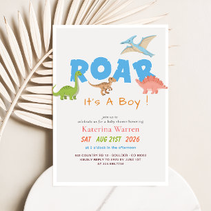 Invitación Es un niño Cumpleaños de dinosaurio Dino Baby Show