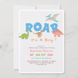 Invitación Es un niño Cumpleaños de dinosaurio Dino Baby Show