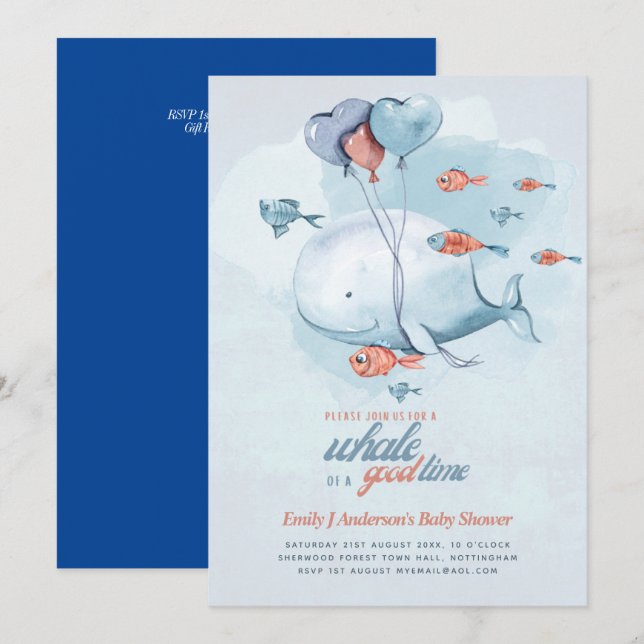 Invitación Es un niño de sexo femenino revelar ducha de yeso  (Anverso / Reverso)