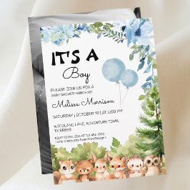 Invitación Es un niño de Woodland Photo Boy Baby Shower