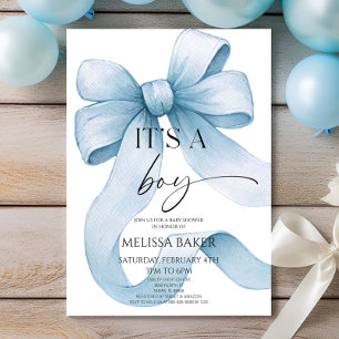 Invitación Es un niño Elegante Arco Azul Baby Shower