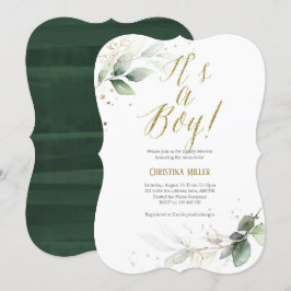 Invitación Es un niño, Moderna, Botánica, Baby Boy Shower