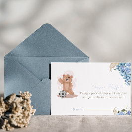 Invitación Es un niño oso lindo rifa de pañal de bebé ducha