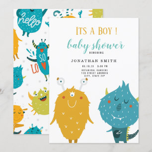 Invitación Es un niño Pequeño monstruo de la ducha
