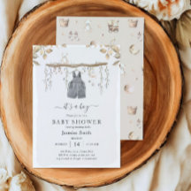 Es un niño que viste Baby Shower de guardería bohe