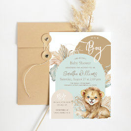 Invitación Es un niño Safari Theme Lion Baby Shower
