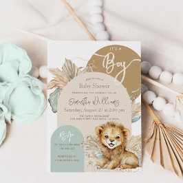 Invitación Es un niño Safari Theme Lion Baby Shower