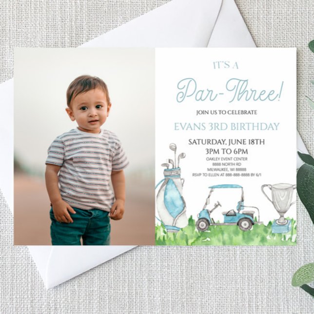Invitación ¡Es un Par-Tres! Blue Golf 3.ᵉʳ Fiesta (Subido por el creador)