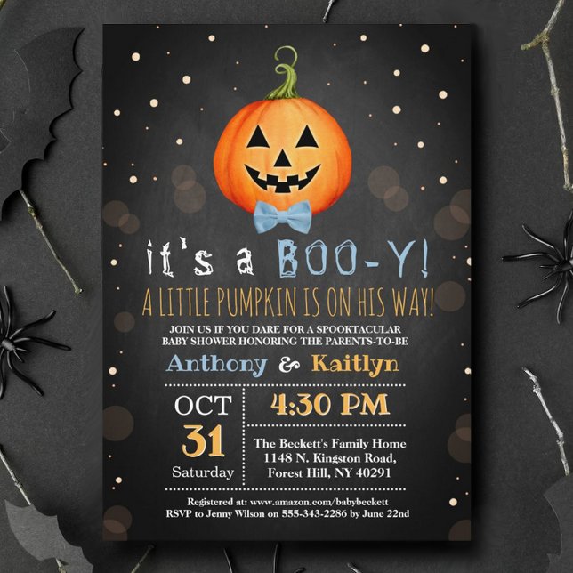 Invitación Es un pequeño Baby Shower de Halloween de calabaza (Subido por el creador)