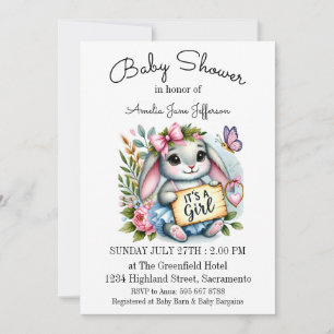 Invitación Es un pequeño y Chica Baby Shower