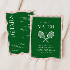 Invitación Es un perfecto partido de tenis Bachelorette