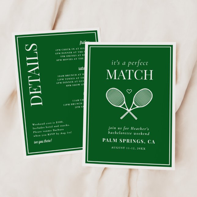 Invitación Es un perfecto partido de tenis Bachelorette (Subido por el creador)
