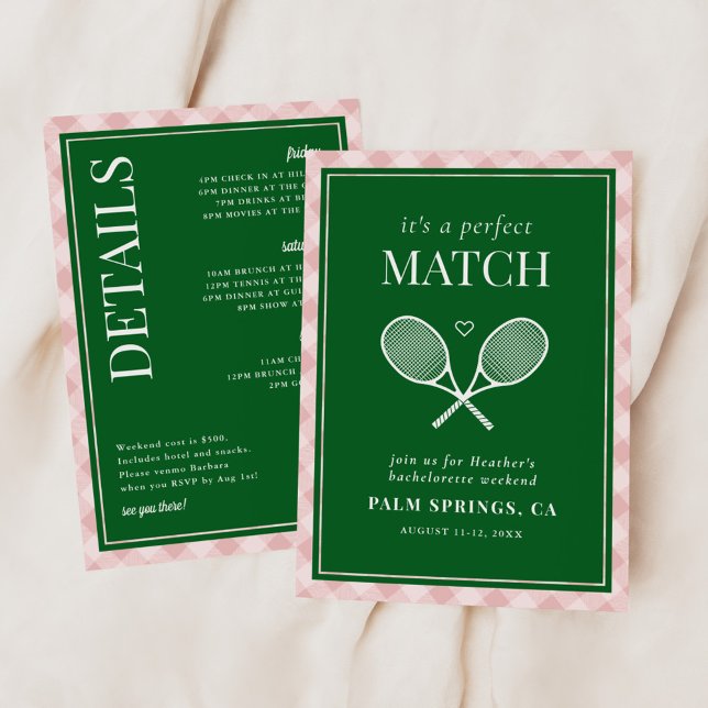 Invitación Es un perfecto partido de tenis Bachelorette (Subido por el creador)