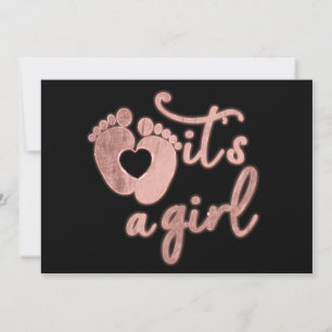 Invitación Es un Recién nacido Chica Rosa Personalizado de pi