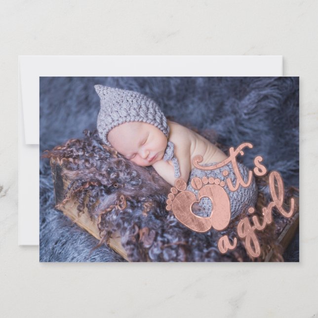 Invitación Es un Rosa de pies cardíacos de Personalizado de b (Reverso)