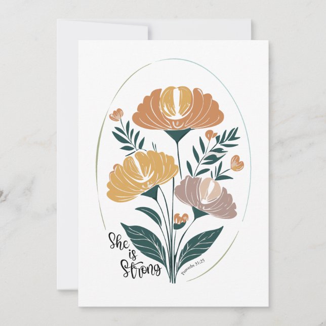 Invitación Es un salmo fuerte Boho cristiano Inspirador T (Anverso)