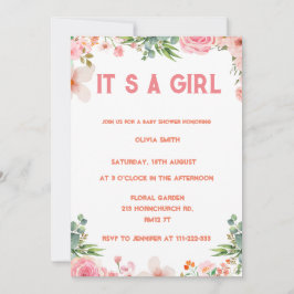 Invitación Es una acuarela dorada floral de Rubor chica