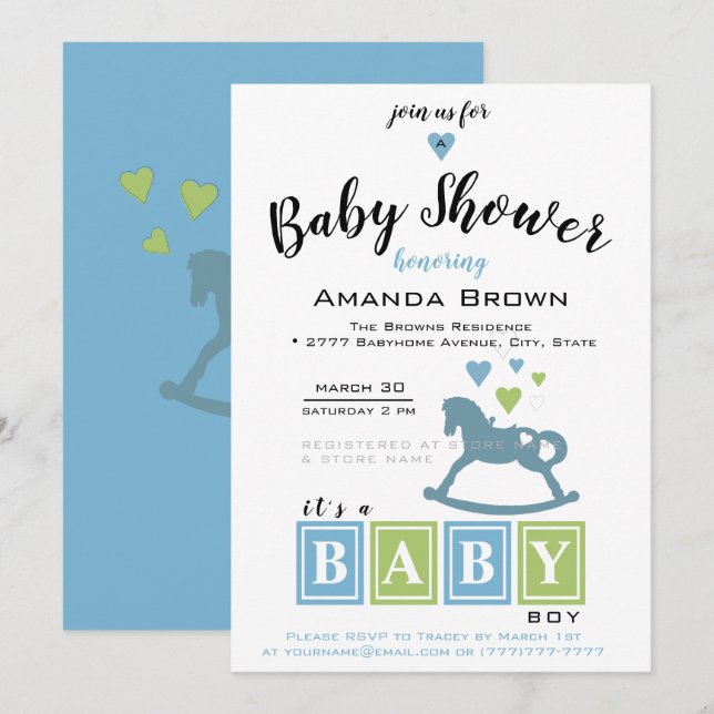 Invitación Es una Baby Shower de Boy (Anverso / Reverso)