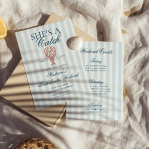 Invitación Es una bachillerato de rayas azules de langosta