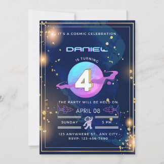 Invitación es una celebración cósmica por cuarto cumpleaños