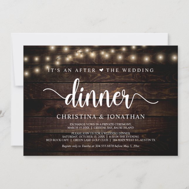 Invitación Es una cena después de la boda, Fuga (Anverso)