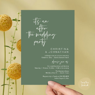 Invitación Es una cena después de la boda, una cena de descan