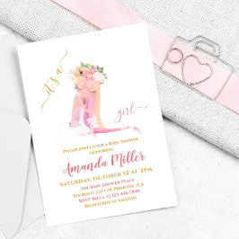 Invitación Es una Chica hermosa Ballerina Invit Baby Shower