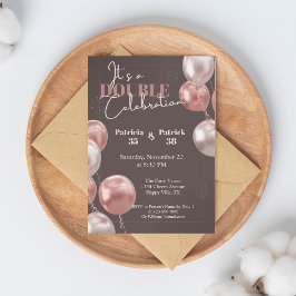 Invitación Es una doble celebración conjunta cumpleaños elega