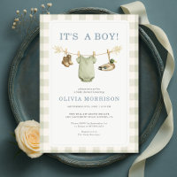 Es una ducha de bebé de gingham para cazar patos p
