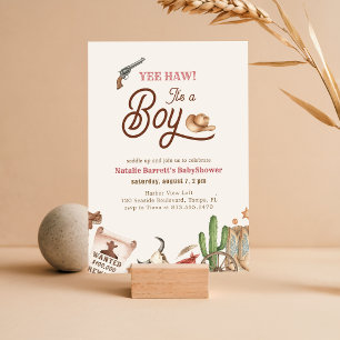 Invitación Es una Ducha de Bebé Niño Vaquero