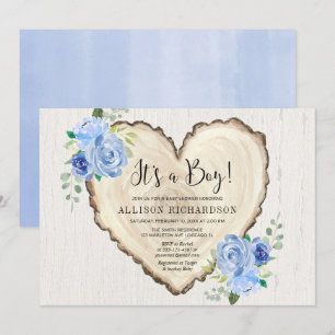 Invitación Es una ducha de corazón rústica de valentinas flor