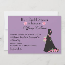 Invitación Es una ducha de novia novia Silhouette Purple