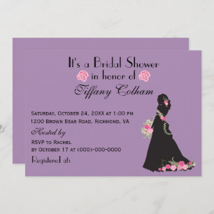 Invitación Es una ducha de novia novia Silhouette Purple