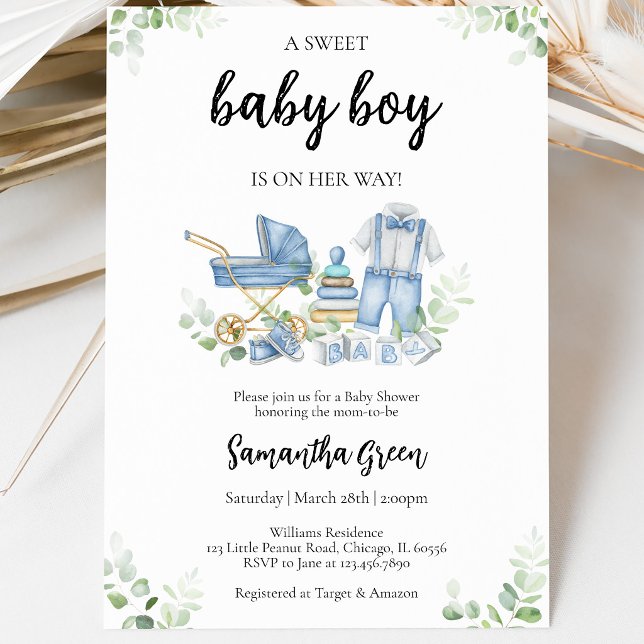 Invitación Es una ducha de ropa de bebé niño (Subido por el creador)