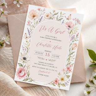Invitación Es una ducha floral de bebé niña