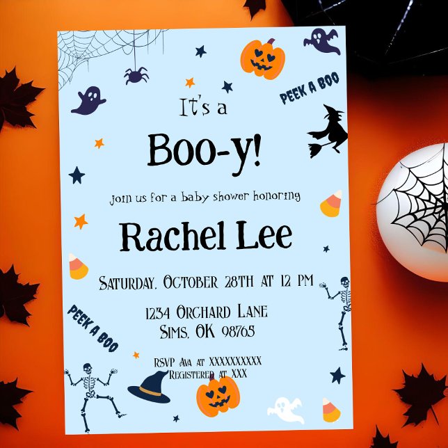 Invitación Es una Fiesta de Baby Shower de Halloween de Niño  (Subido por el creador)