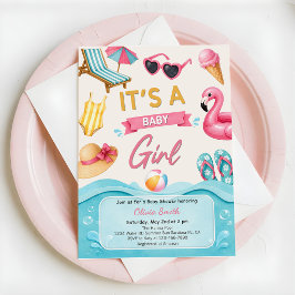 Invitación Es una fiesta de baby shower de verano para niña j