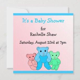 Invitación Es una fiesta de bebé rosa y azul