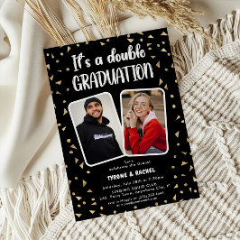 Invitación Es una fiesta de graduación doble '2 fotos'