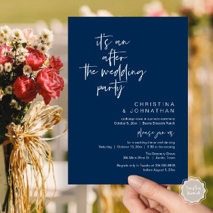Invitación Es una fiesta después de la boda, cena de fuga