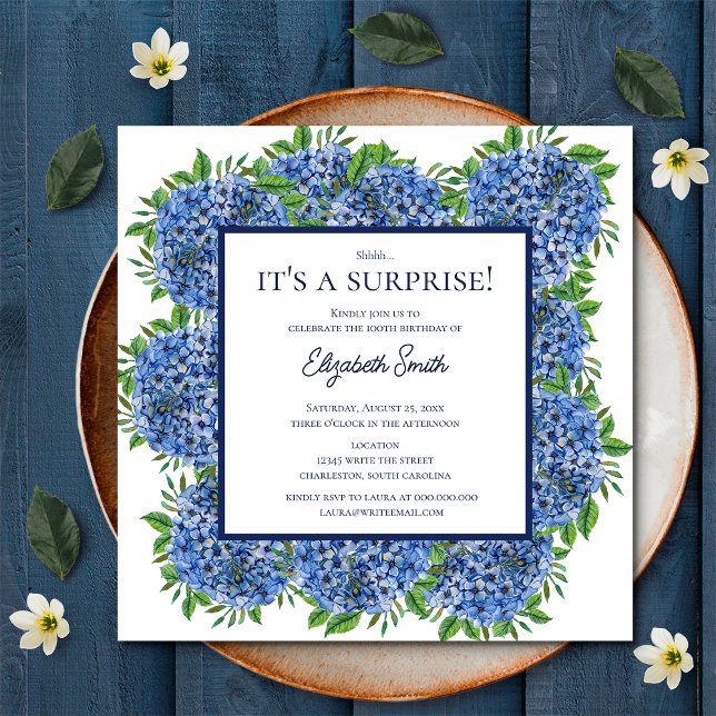 Invitación Es una fiesta sorpresa de cumpleaños número 100 Ho (Front)