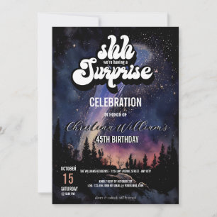 Invitación  Es una Fiesta Sorpresa   Noche Estrellada