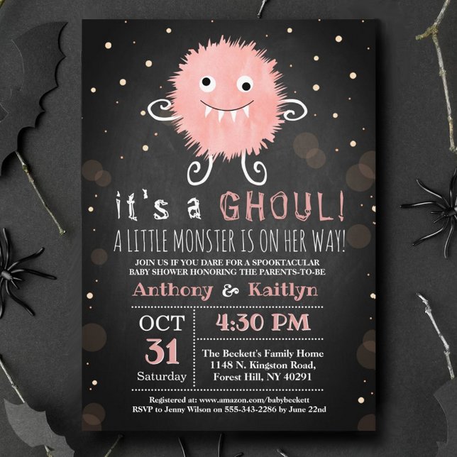 Invitación ¡Es una gol! Baby Shower de Little Monster Hallowe (Subido por el creador)