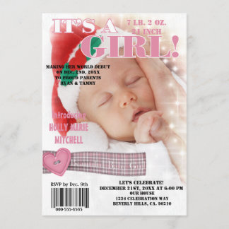 Invitación Es una hermosa portada de la revista Baby Girl